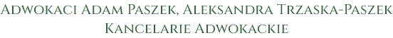 Adwokaci Adam Paszek, Aleksandra Trzaska-Paszek Kancelarie Adwokackie logo